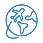 Flugzeug was um die Welt fliegt Icon eines Flugzeugs was um die Welt fliegt