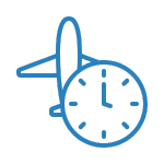 Flugzeug und eine Uhr Icon mit Flugzeug und einer Uhr