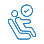Mensch der komfortabel sitzt Icon eines Menschens der komfortabel sitzt